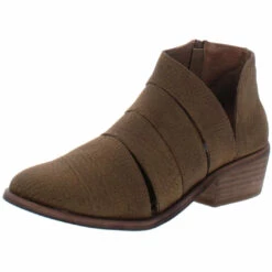 Very G Hop Along Womens Block Heel Distressed Booties