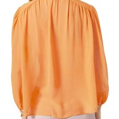 Joie Jindrah Womens Silk Tie Neck Blouse