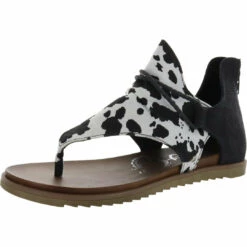 Very G Angelika Womens Animal Print Slouchy Thong Sandals