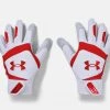 Under Armour Men'S Yard Batting Gloves in White/Red/Red