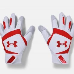 Under Armour Men'S Yard Batting Gloves in White/Red/Red