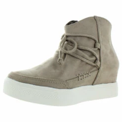 Very G Ursula Womens Faux Suede Moccasin Wedge Sneaker