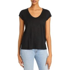 Joie Evalina Womens Linen Sheer T-Shirt