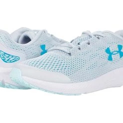 Under Armour kids Kid'S Charged Pursuit 2 Sneaker in Halo Gray-White-Crest Blue