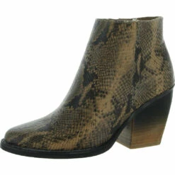 Very G 2 Tone Womens Faux Leather Snake Print Ankle Boots