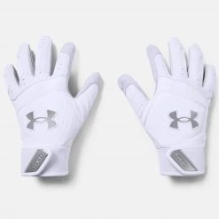 Under Armour Men'S Yard Batting Gloves in White/White/Steel