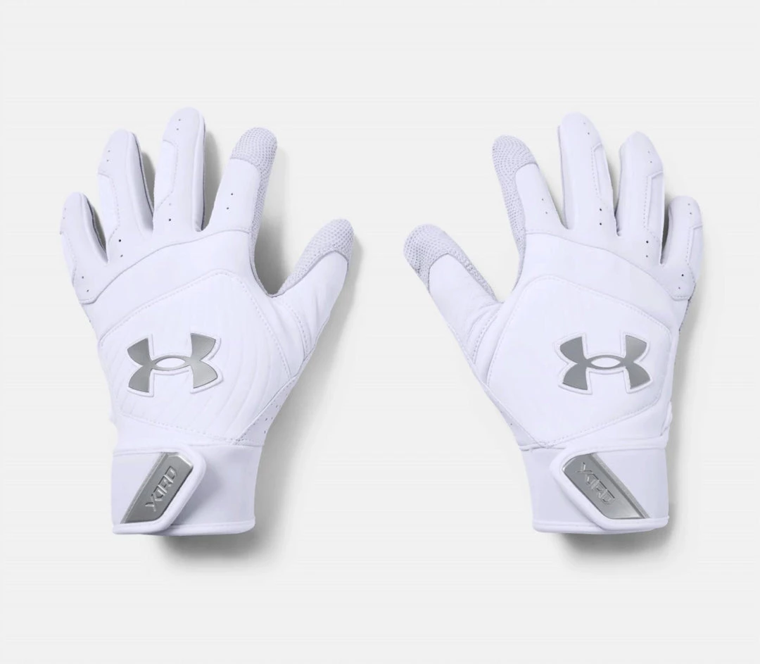 Under Armour Men'S Yard Batting Gloves in White/White/Steel 1 Under Armour Men'S Yard Batting Gloves in White/White/Steel
