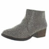 Very G Blinged Womens Studded Stacked Heel Booties