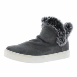 Very G Plush Womens Faux Suede Slip On Fashion Sneakers