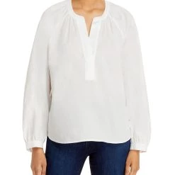 Joie Lili Womens Button Front Split Neck Blouse