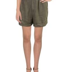 Joie Dixon Womens Linen Cuffed Flat Front Tie-Waist/Belted