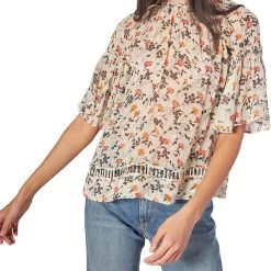 Joie Imani Womens Floral Silk Blouse