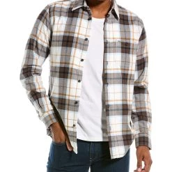 men Point Zero Light Brush Flannel Shirt