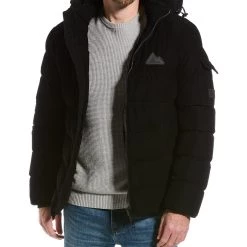 men Point Zero Micro Fine Wales Corduroy Puffer Jacket