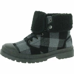 Very G Emerson Womens Plaid Round Toe Ankle Boots