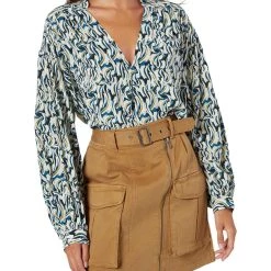 Joie Womens Silk Printed Blouse