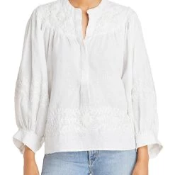 Joie Ailani Womens Linen Embroidered Blouse
