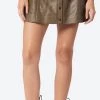 Joie women Tolain Leather Skirt in Stone Grey