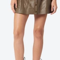 Very G store 5 Joie women Tolain Leather Skirt in Stone Grey