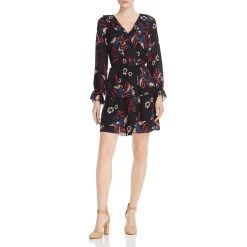 Joie Womens Silk Floral Wrap Dress