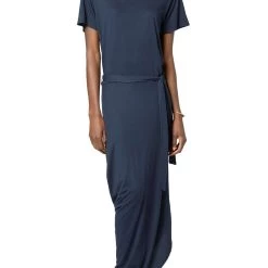 Joie Vista Womens Cotton Blend Belted T-Shirt Dress