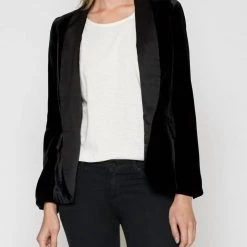 Joie women Mehira Velvet Jacket in Caviar