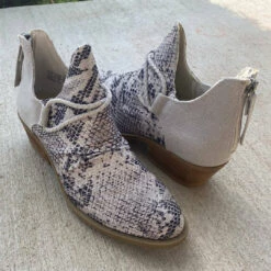 Very G women Spartan Bootie in Cream Snake