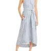 Joie Julieta Womens Linen Striped Midi Dress