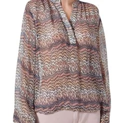 Joie Bezona Womens Silk Sheer Henley