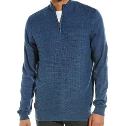 men Point Zero Brick Stitch Mock Neck Sweater