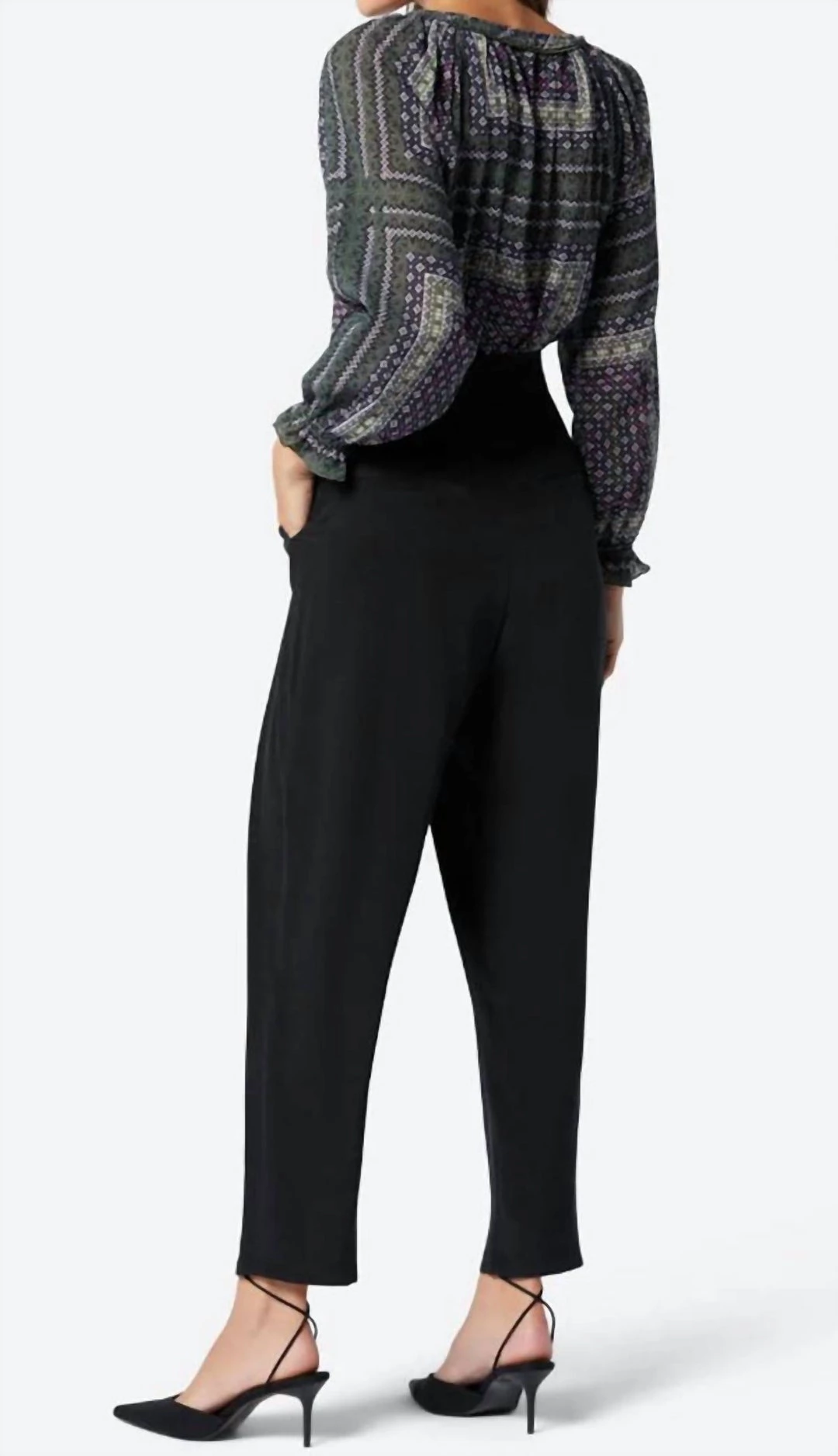 Joie women Moneta Long Sleeve Cotton Top in Duffel Bag Multi Black 3 Joie women Moneta Long Sleeve Cotton Top in Duffel Bag Multi Black - Image 3